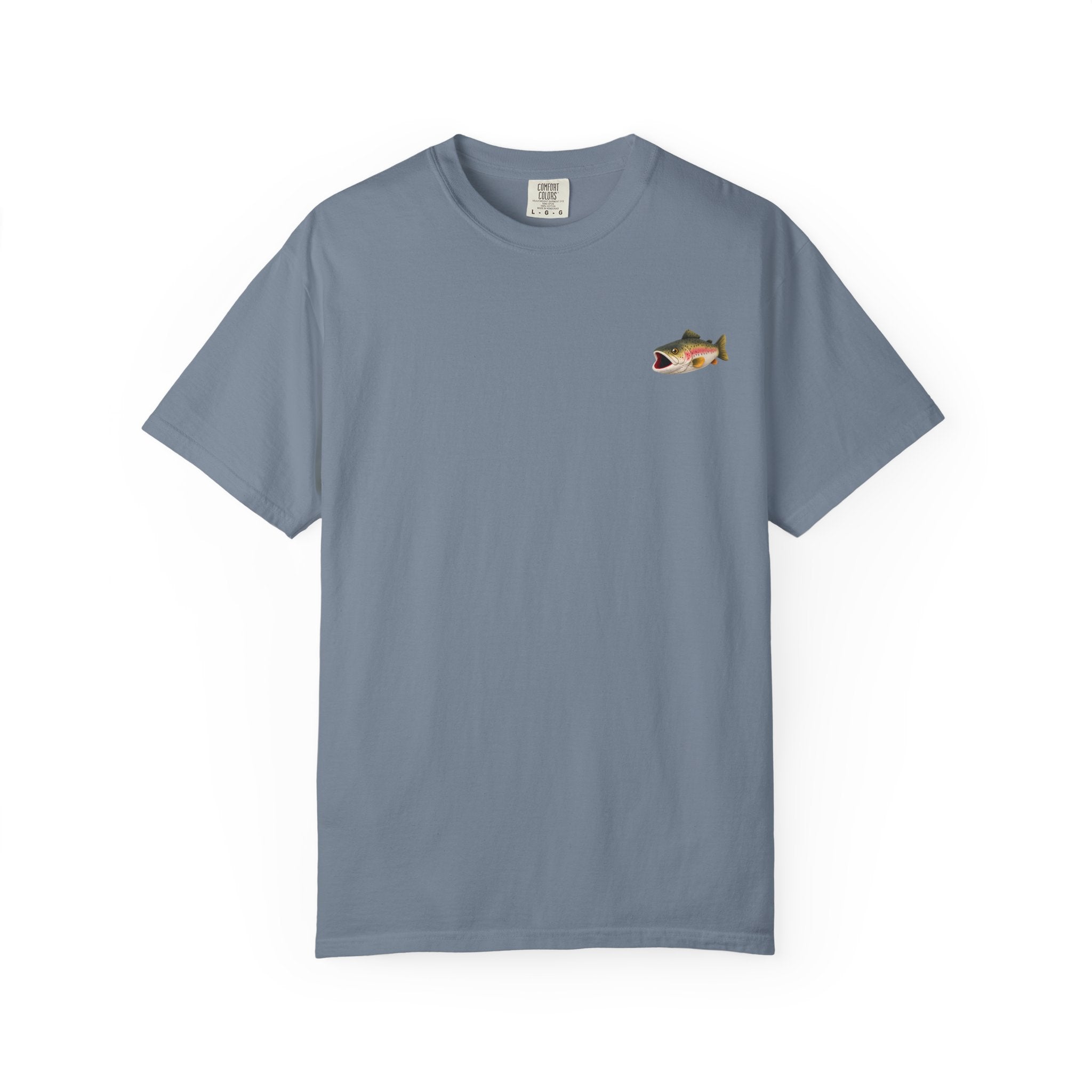 Bass Fish Pocket Tee — Small Embroidered Fishing Graphic T-Shirt