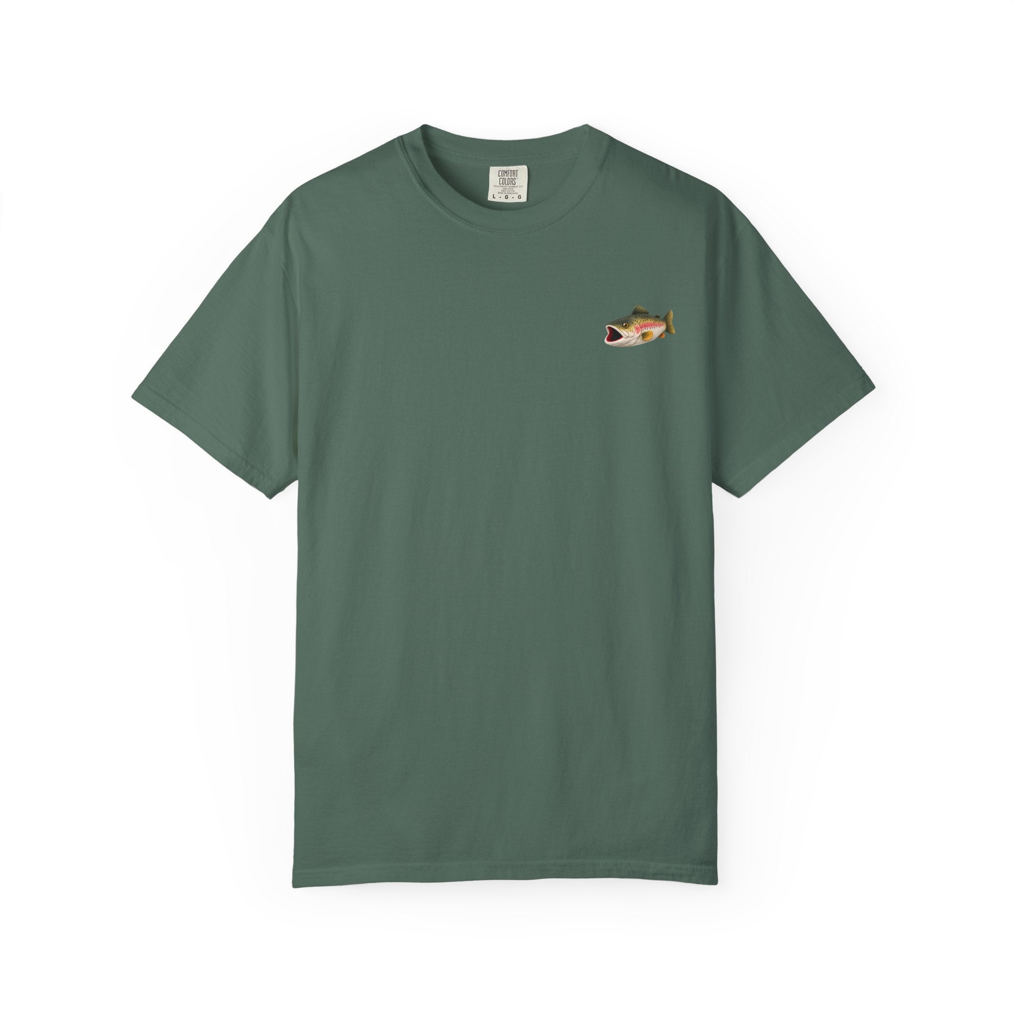 Bass Fish Pocket Tee — Small Embroidered Fishing Graphic T-Shirt