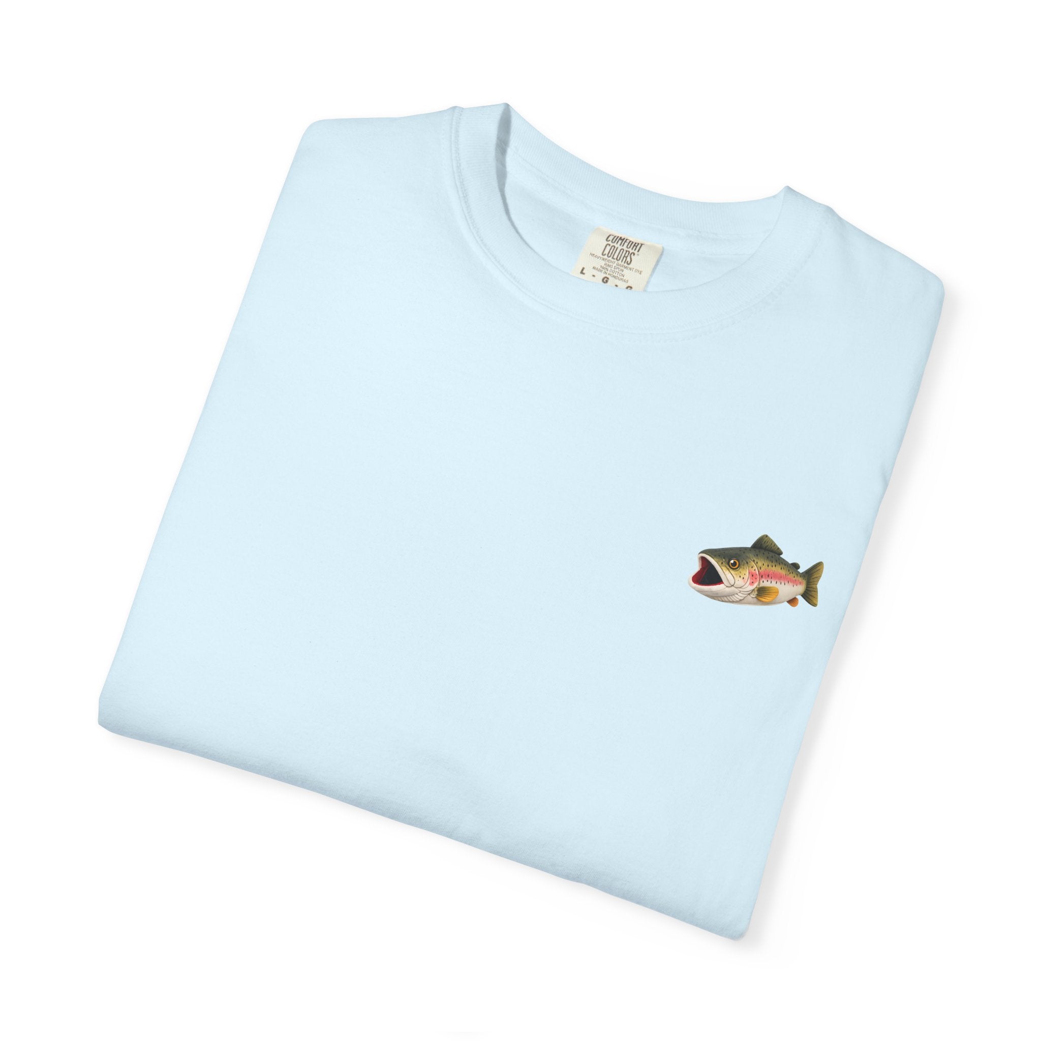 Bass Fish Pocket Tee — Small Embroidered Fishing Graphic T-Shirt