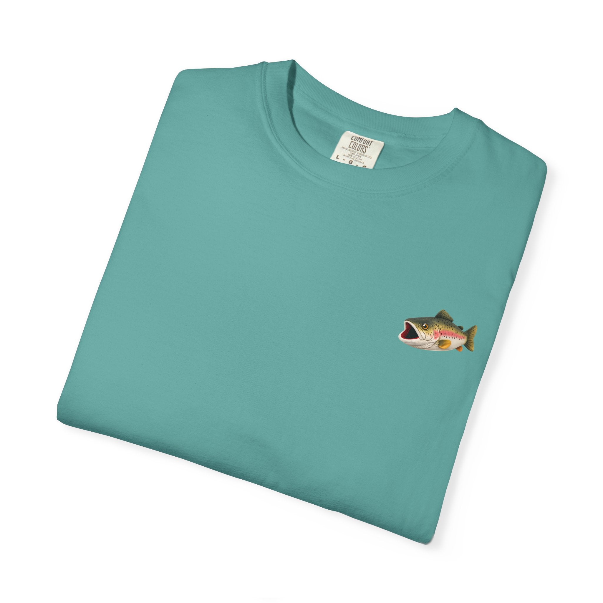 Bass Fish Pocket Tee — Small Embroidered Fishing Graphic T-Shirt