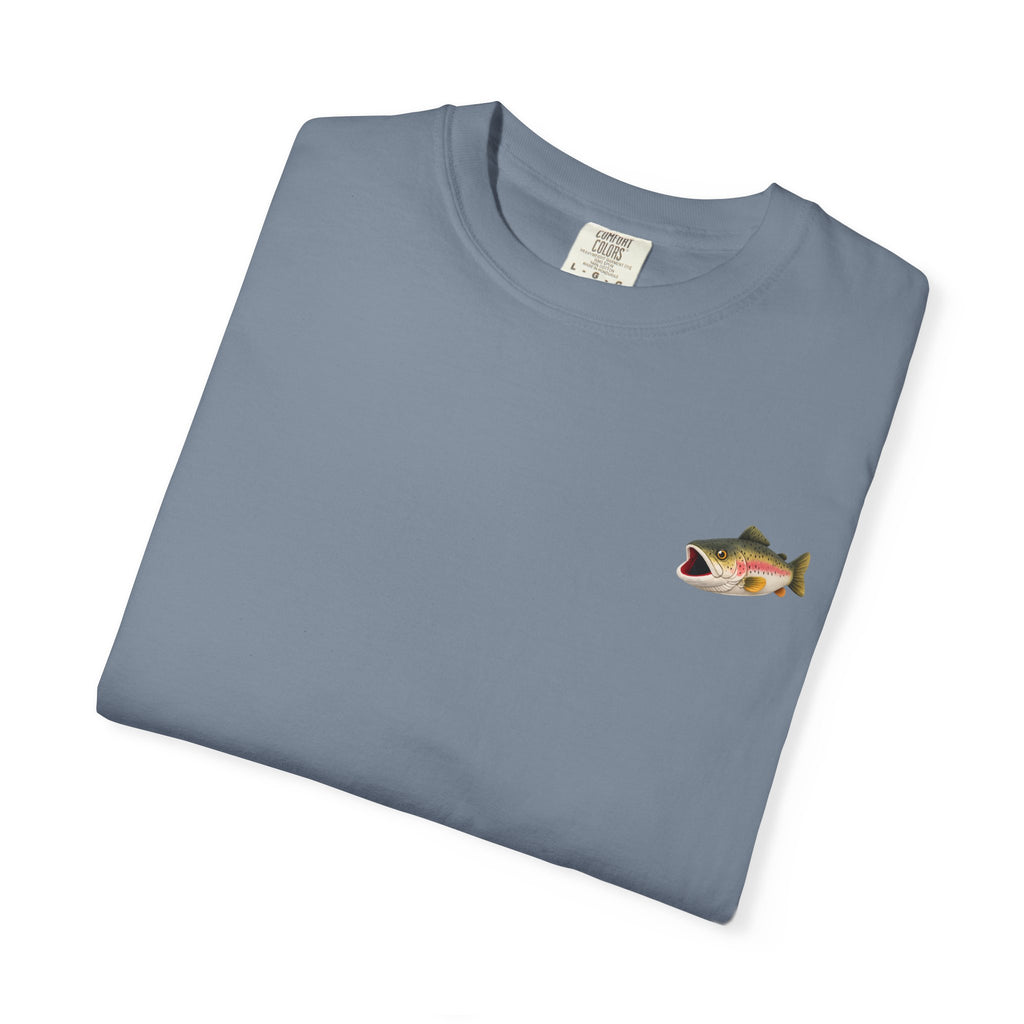 Bass Fish Pocket Tee — Small Embroidered Fishing Graphic T-Shirt