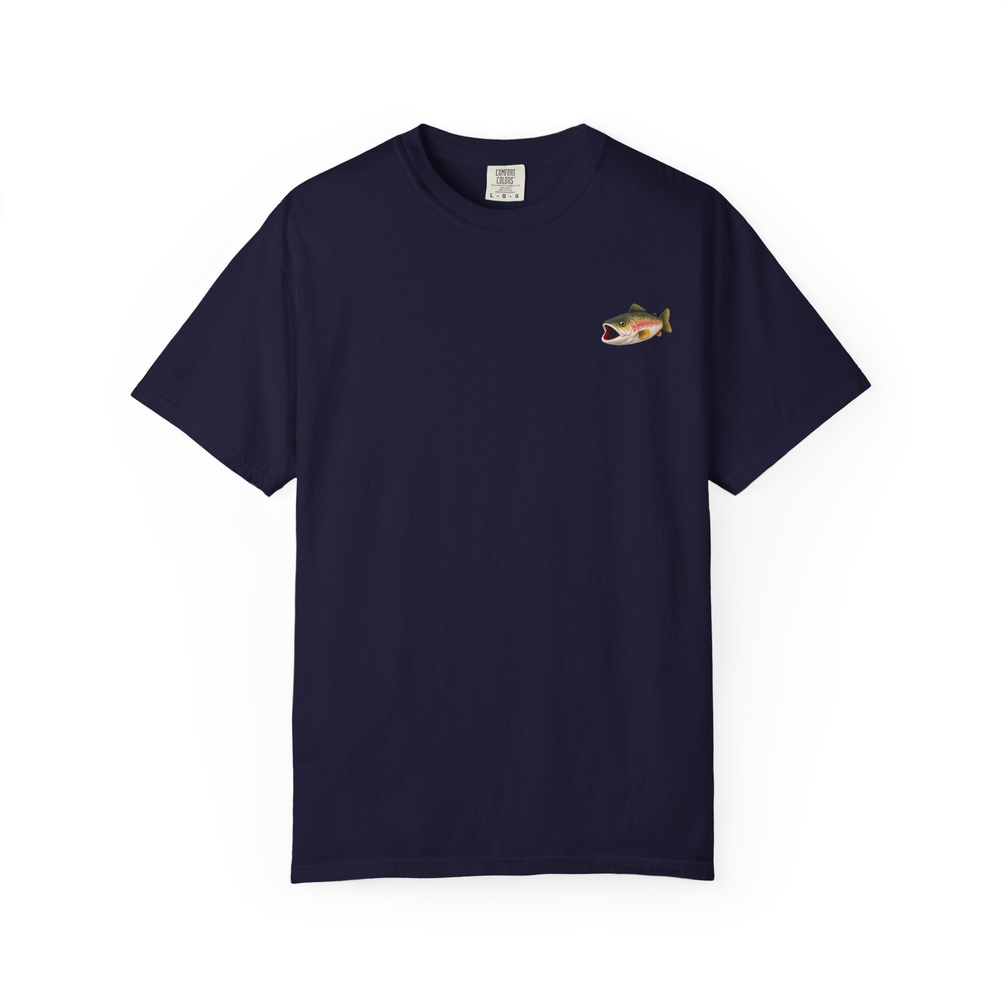 Bass Fish Pocket Tee — Small Embroidered Fishing Graphic T-Shirt