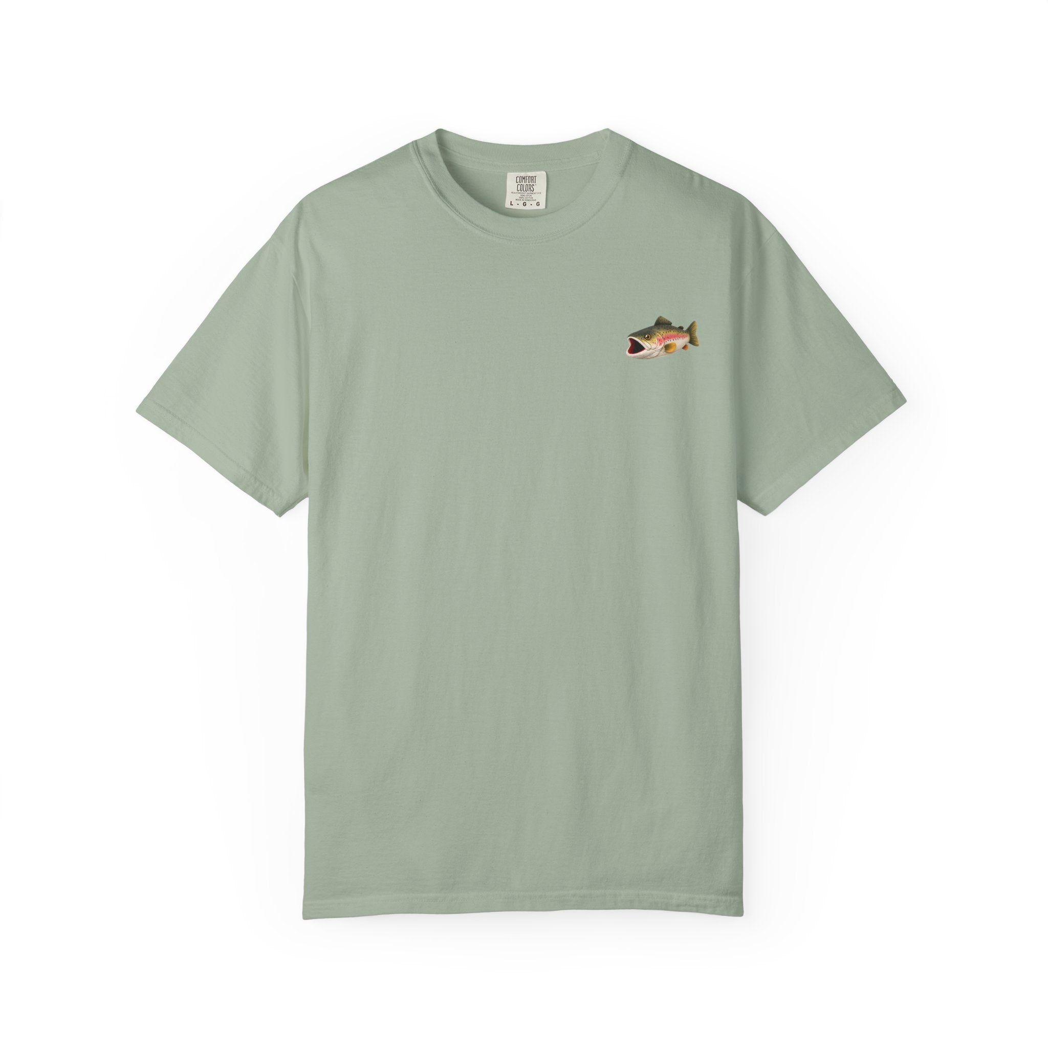 Bass Fish Pocket Tee — Small Embroidered Fishing Graphic T-Shirt