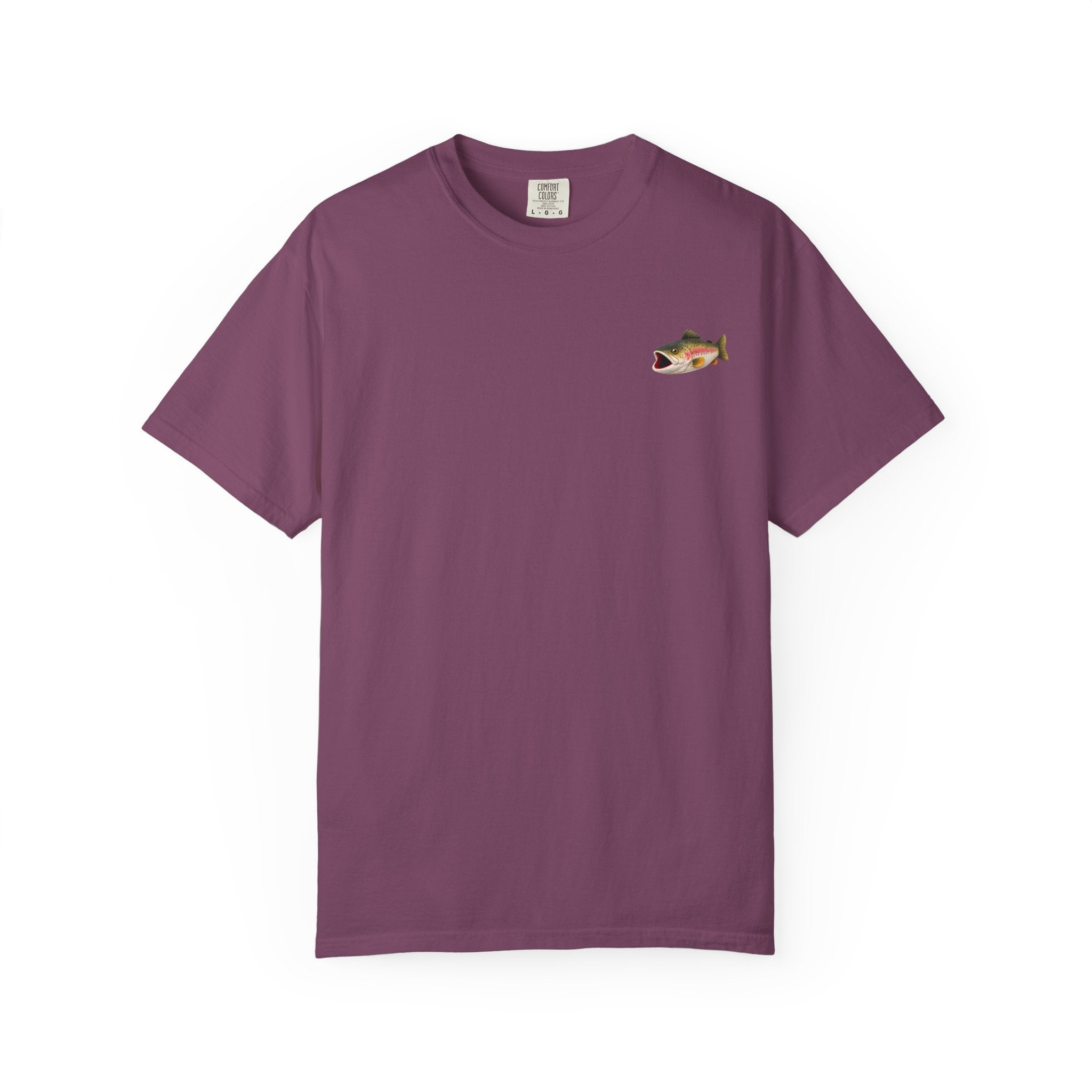 Bass Fish Pocket Tee — Small Embroidered Fishing Graphic T-Shirt