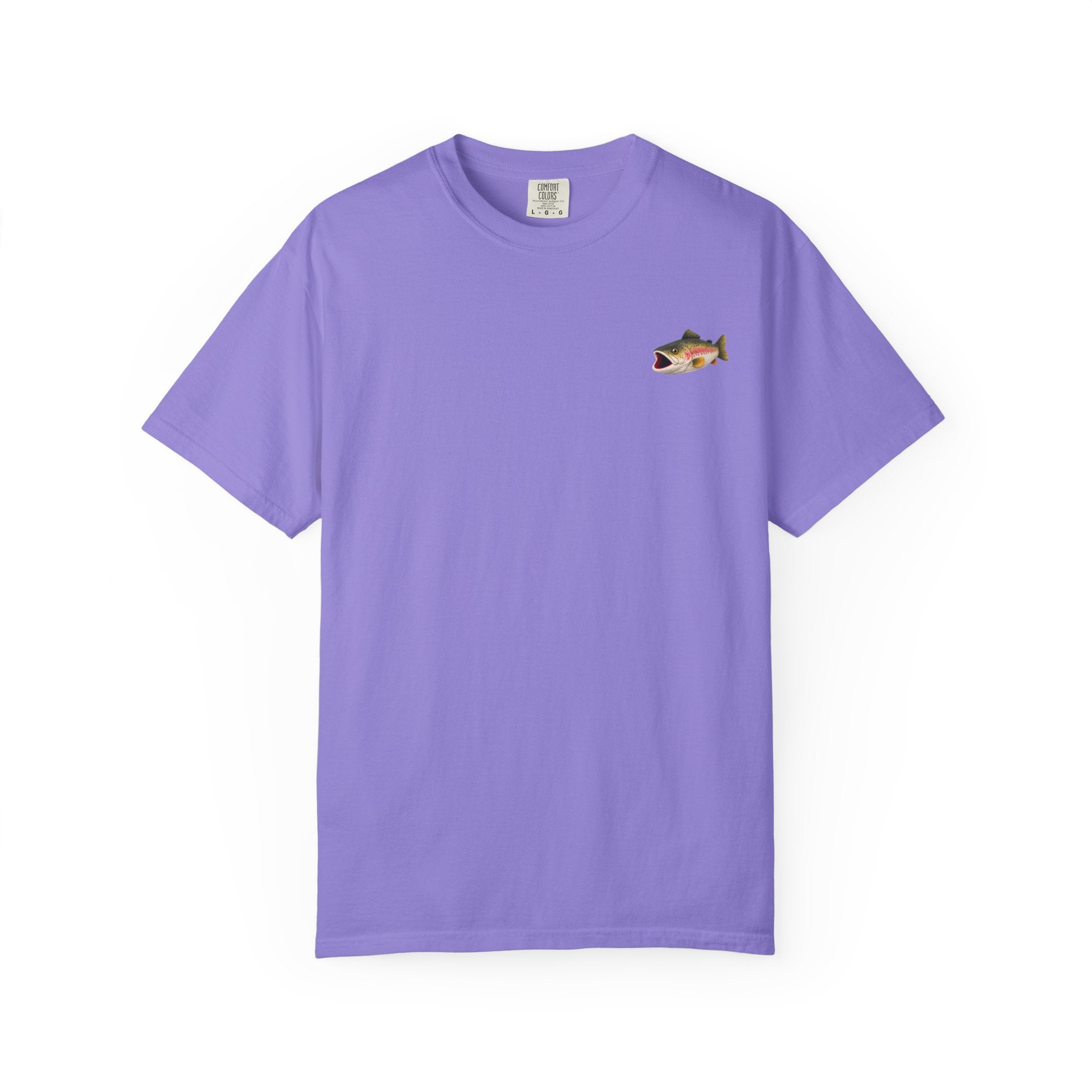 Bass Fish Pocket Tee — Small Embroidered Fishing Graphic T-Shirt