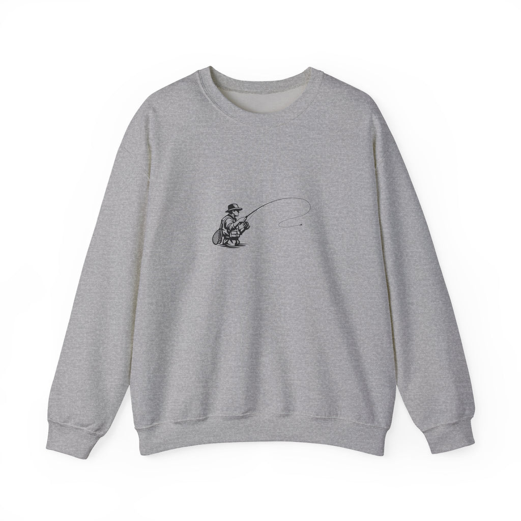 Fishing Crewneck Sweatshirt – Minimal Angler Illustration
