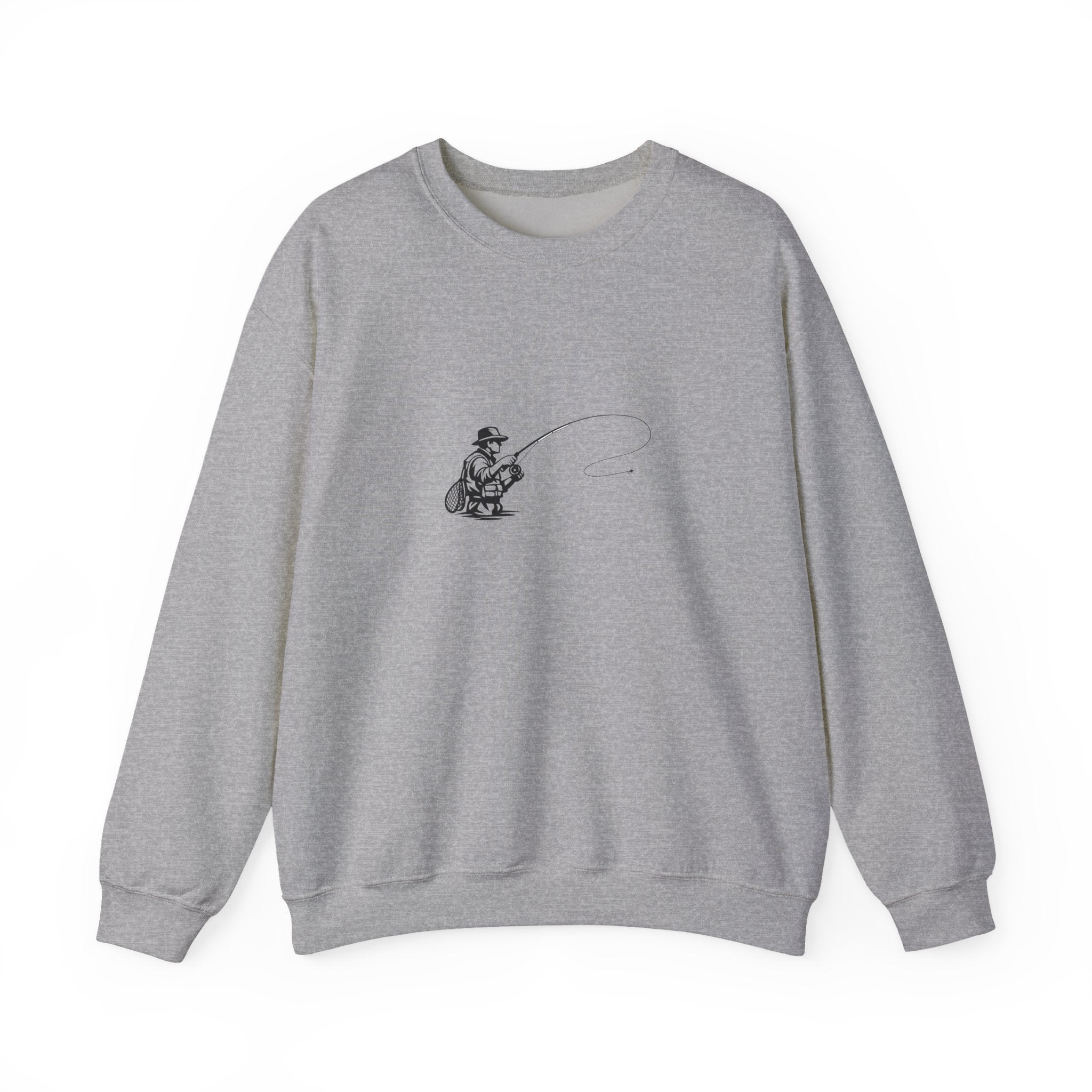 Fishing Crewneck Sweatshirt – Minimal Angler Illustration