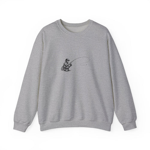 Fishing Crewneck Sweatshirt – Minimal Angler Illustration