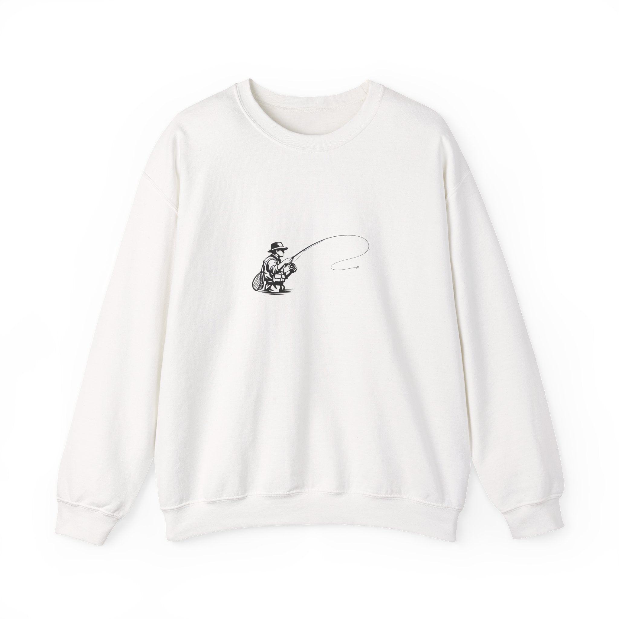 Fishing Crewneck Sweatshirt – Minimal Angler Illustration