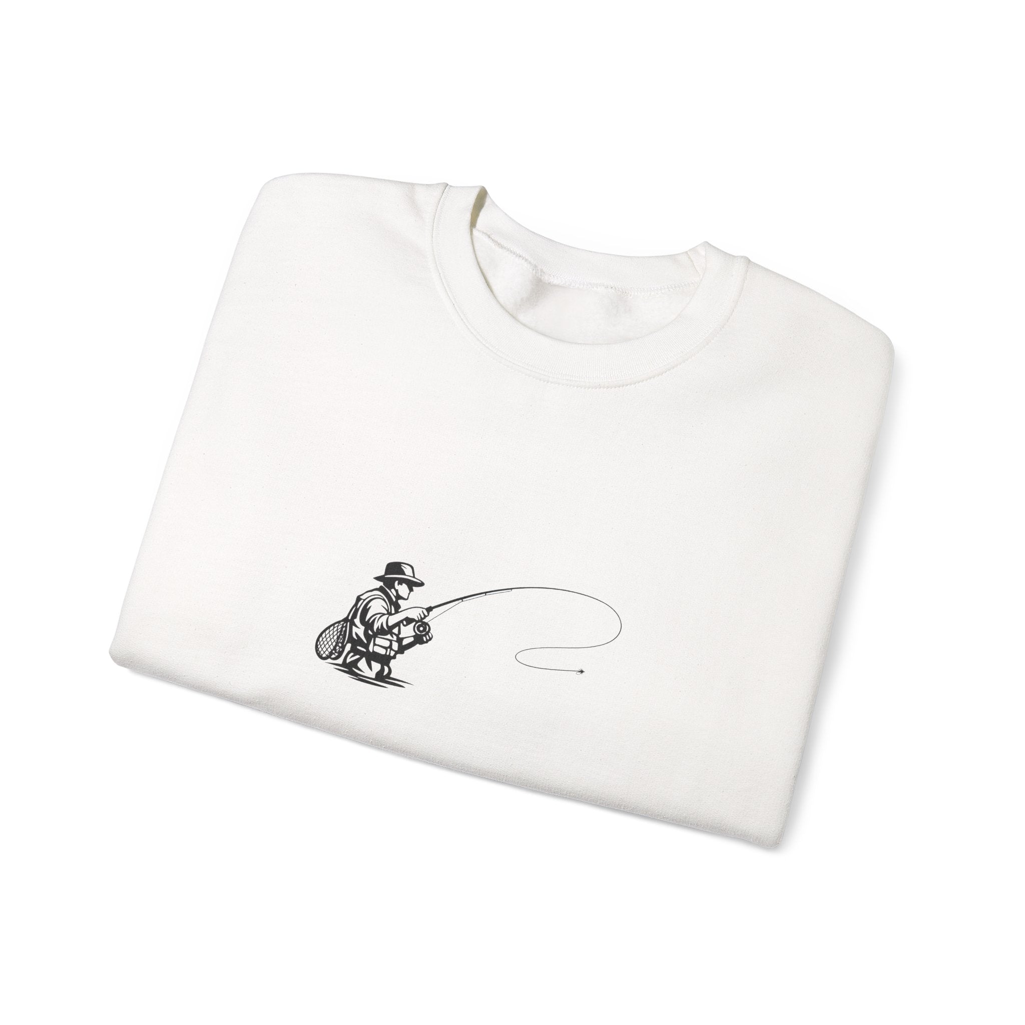 Fishing Crewneck Sweatshirt – Minimal Angler Illustration