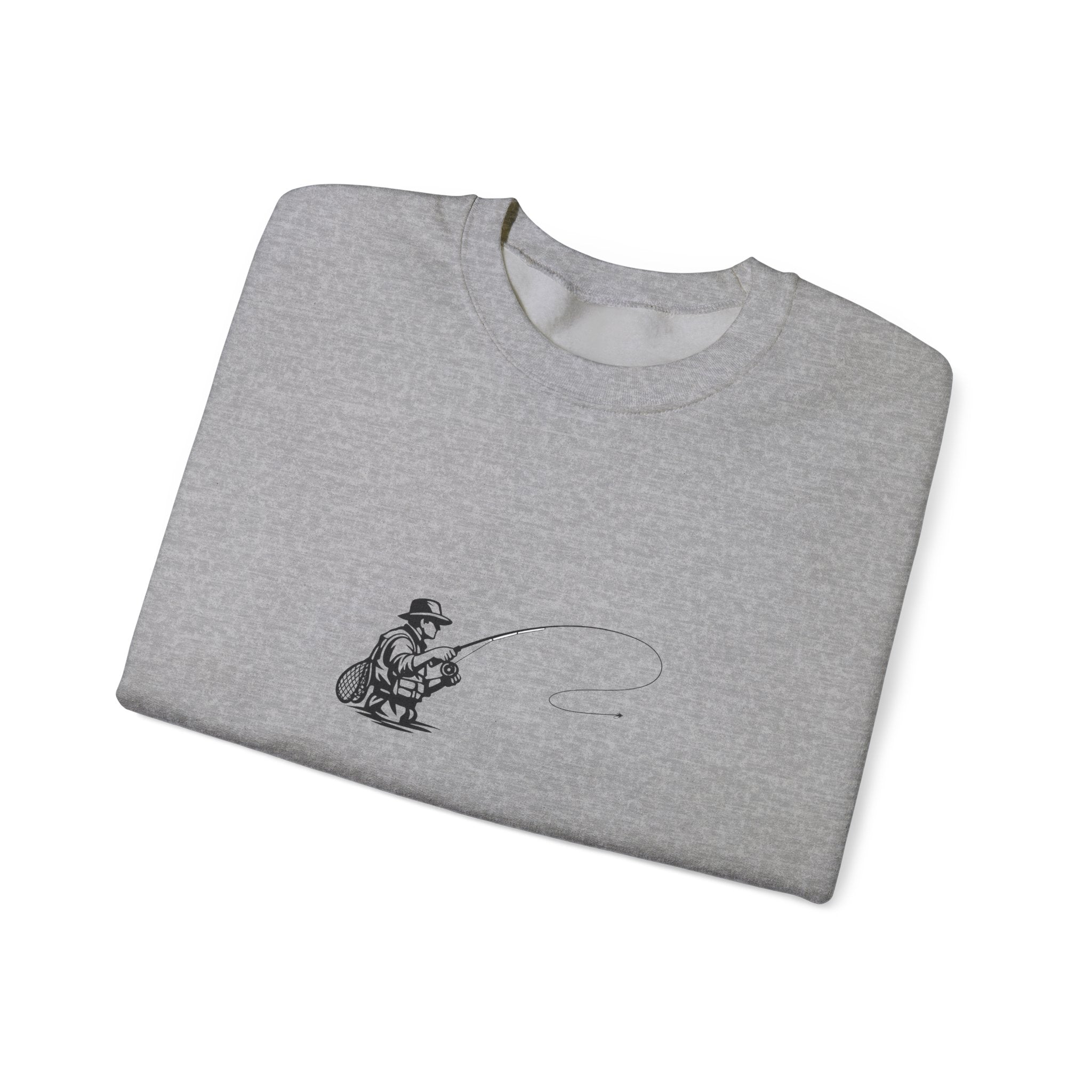 Fishing Crewneck Sweatshirt – Minimal Angler Illustration
