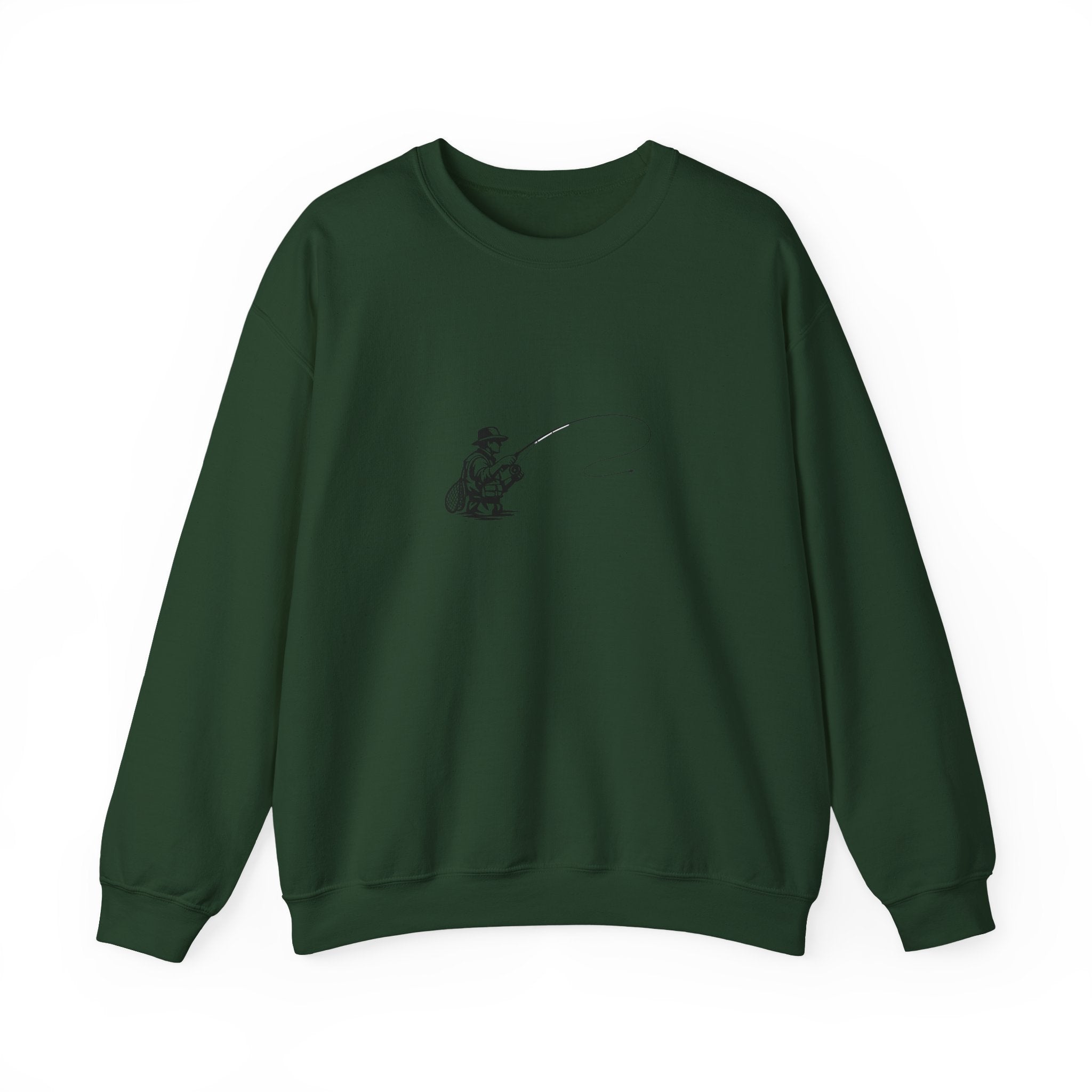 Fishing Crewneck Sweatshirt – Minimal Angler Illustration