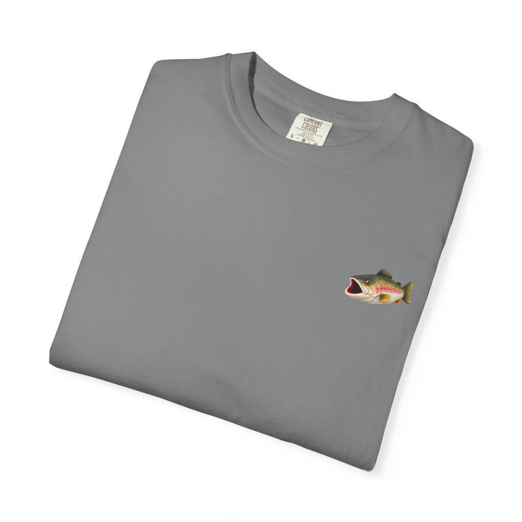 Bass Fish Pocket Tee — Small Embroidered Fishing Graphic T-Shirt
