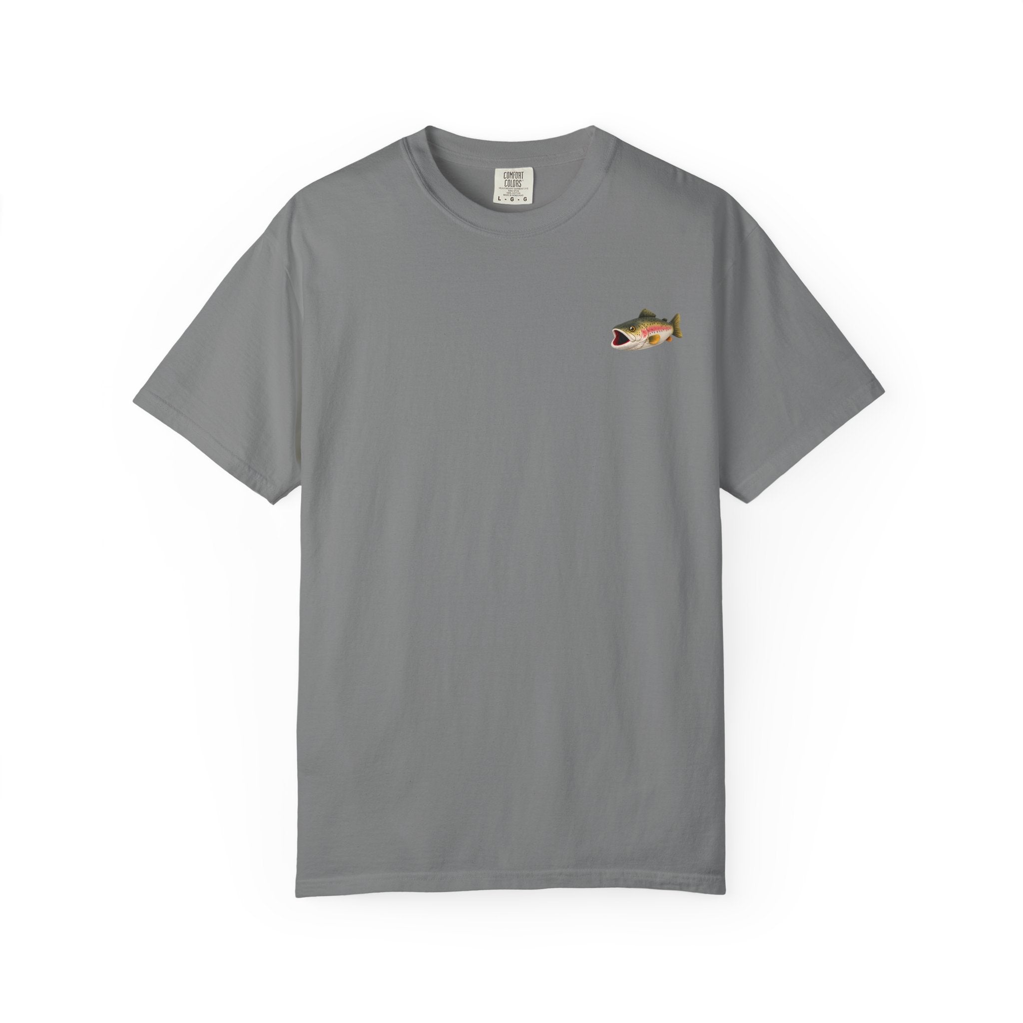 Bass Fish Pocket Tee — Small Embroidered Fishing Graphic T-Shirt