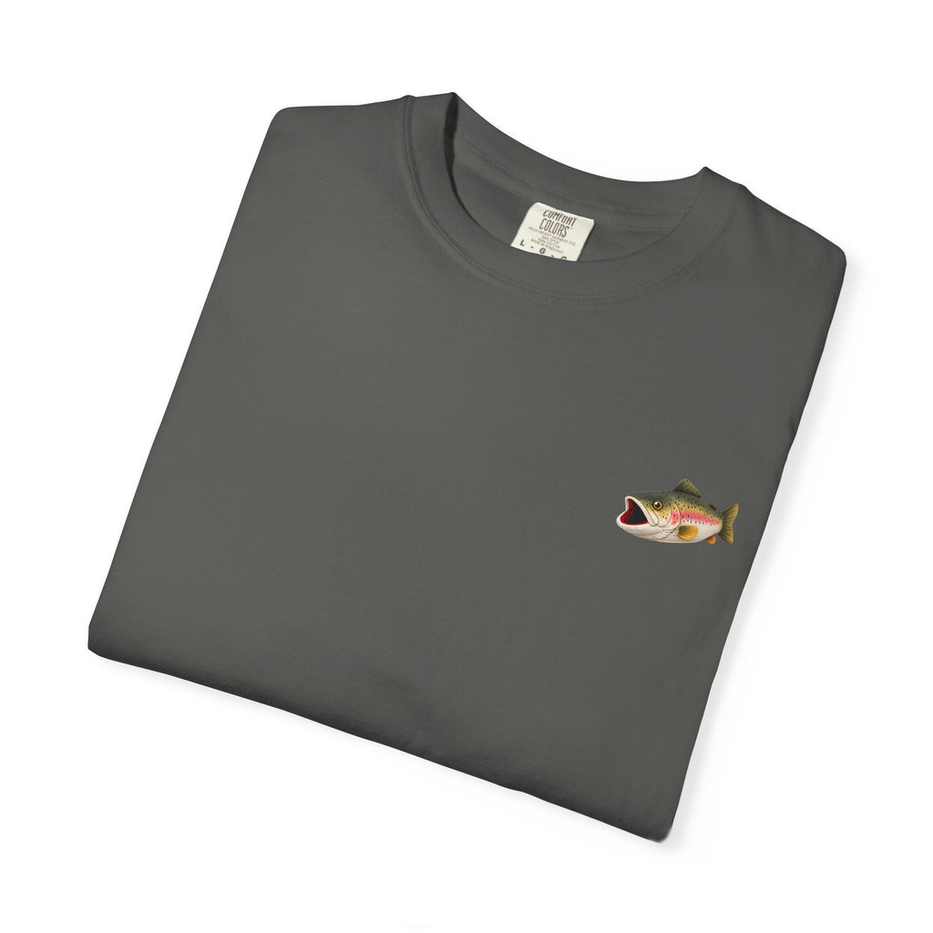 Bass Fish Pocket Tee — Small Embroidered Fishing Graphic T-Shirt