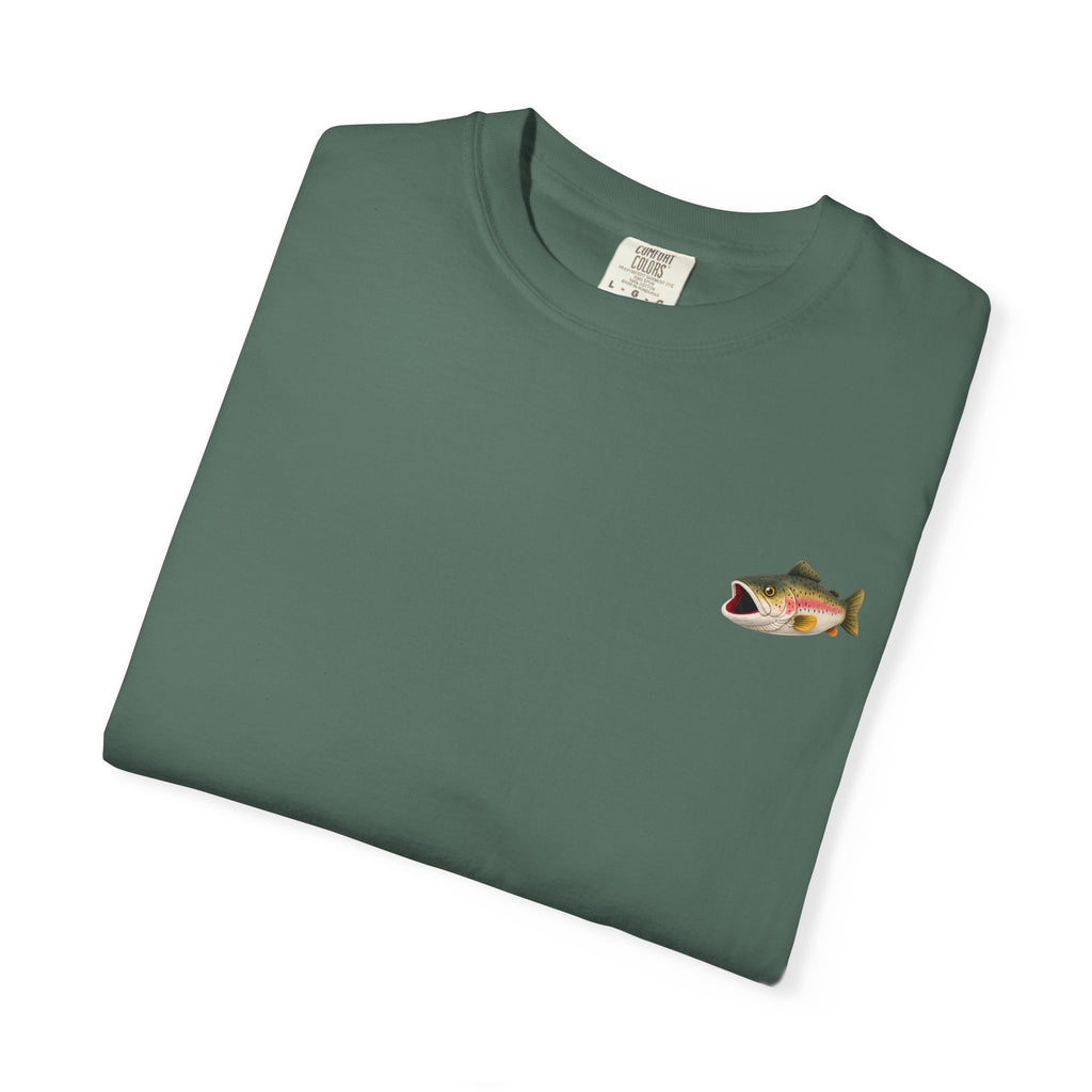Bass Fish Pocket Tee — Small Embroidered Fishing Graphic T-Shirt