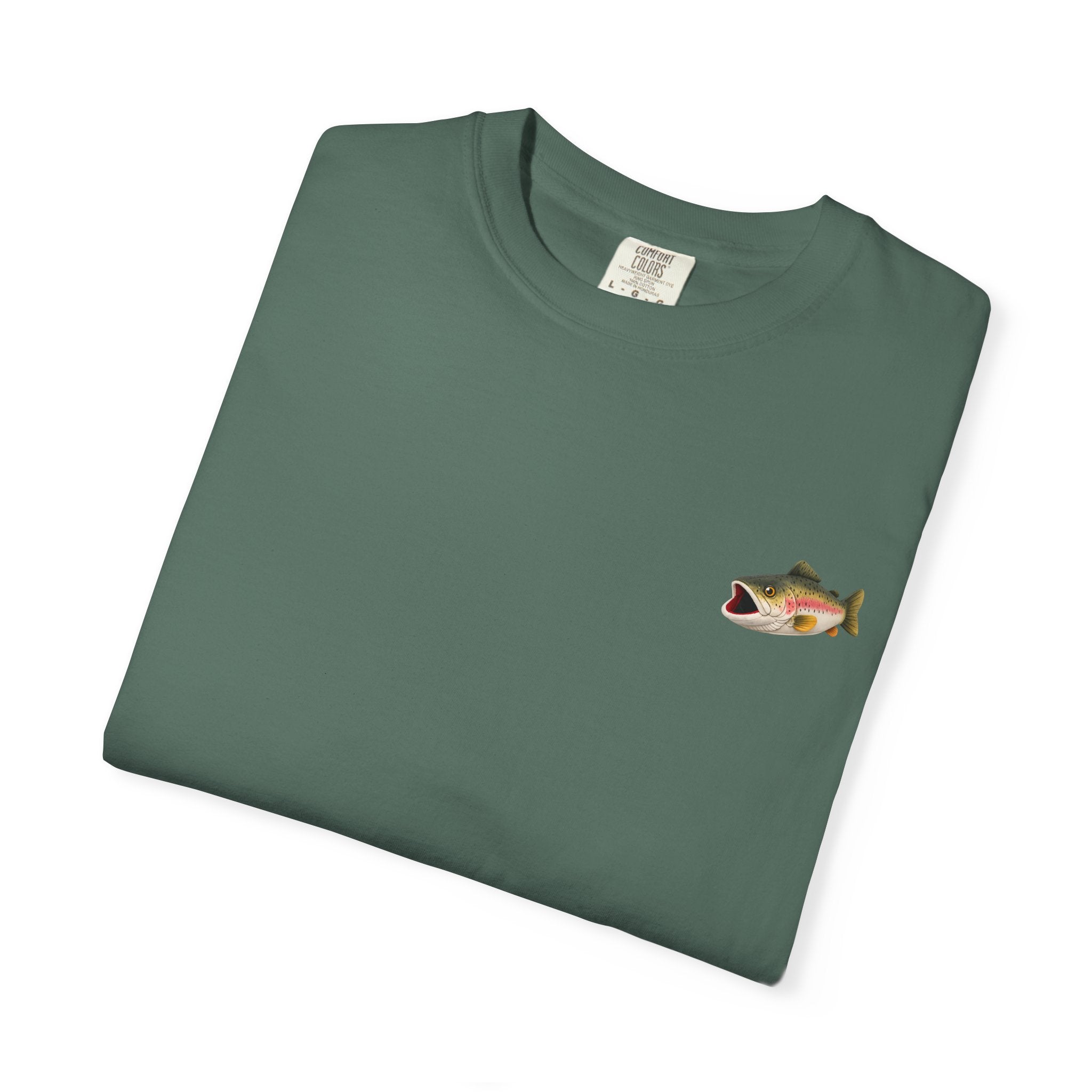 Bass Fish Pocket Tee — Small Embroidered Fishing Graphic T-Shirt