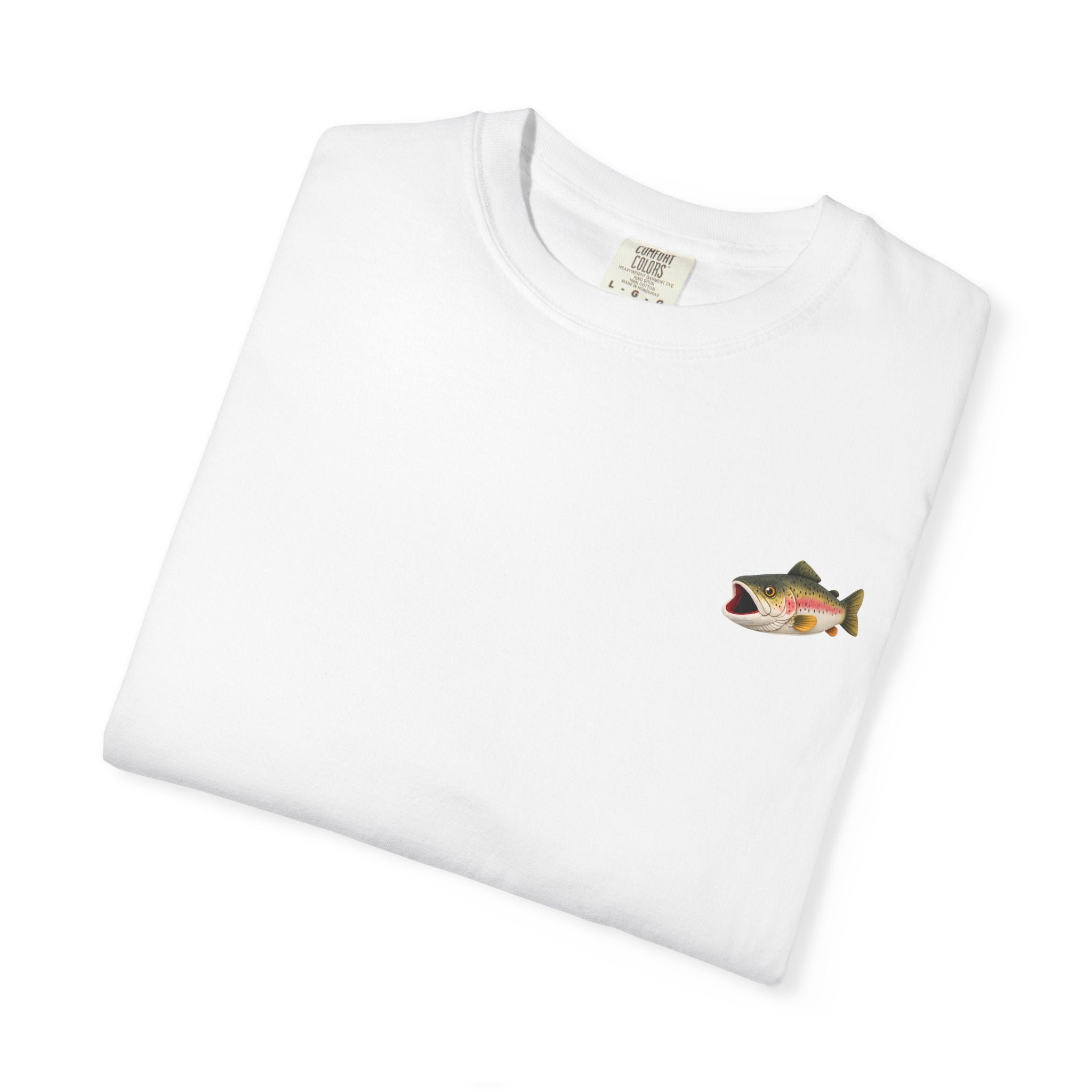 Bass Fish Pocket Tee — Small Embroidered Fishing Graphic T-Shirt