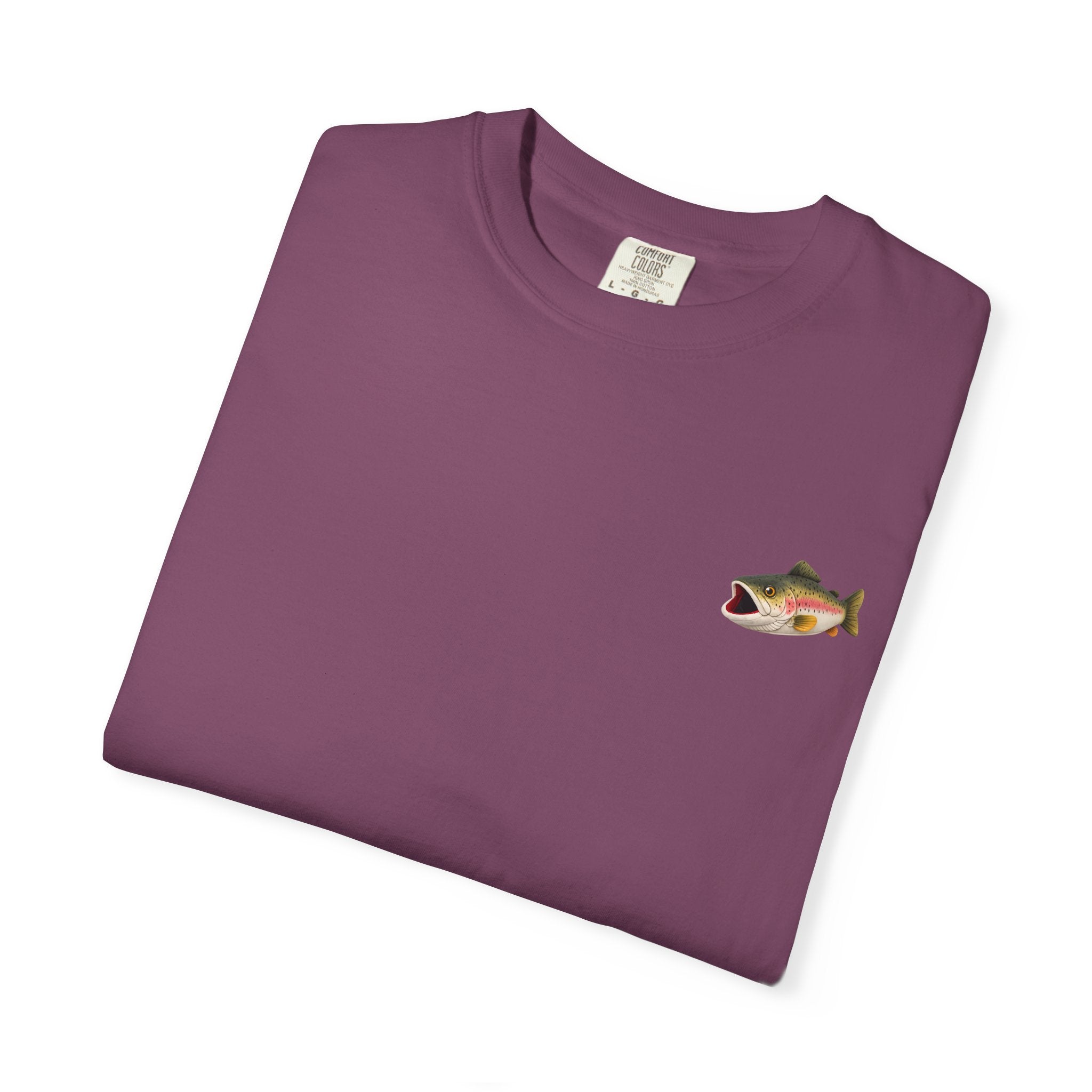 Bass Fish Pocket Tee — Small Embroidered Fishing Graphic T-Shirt
