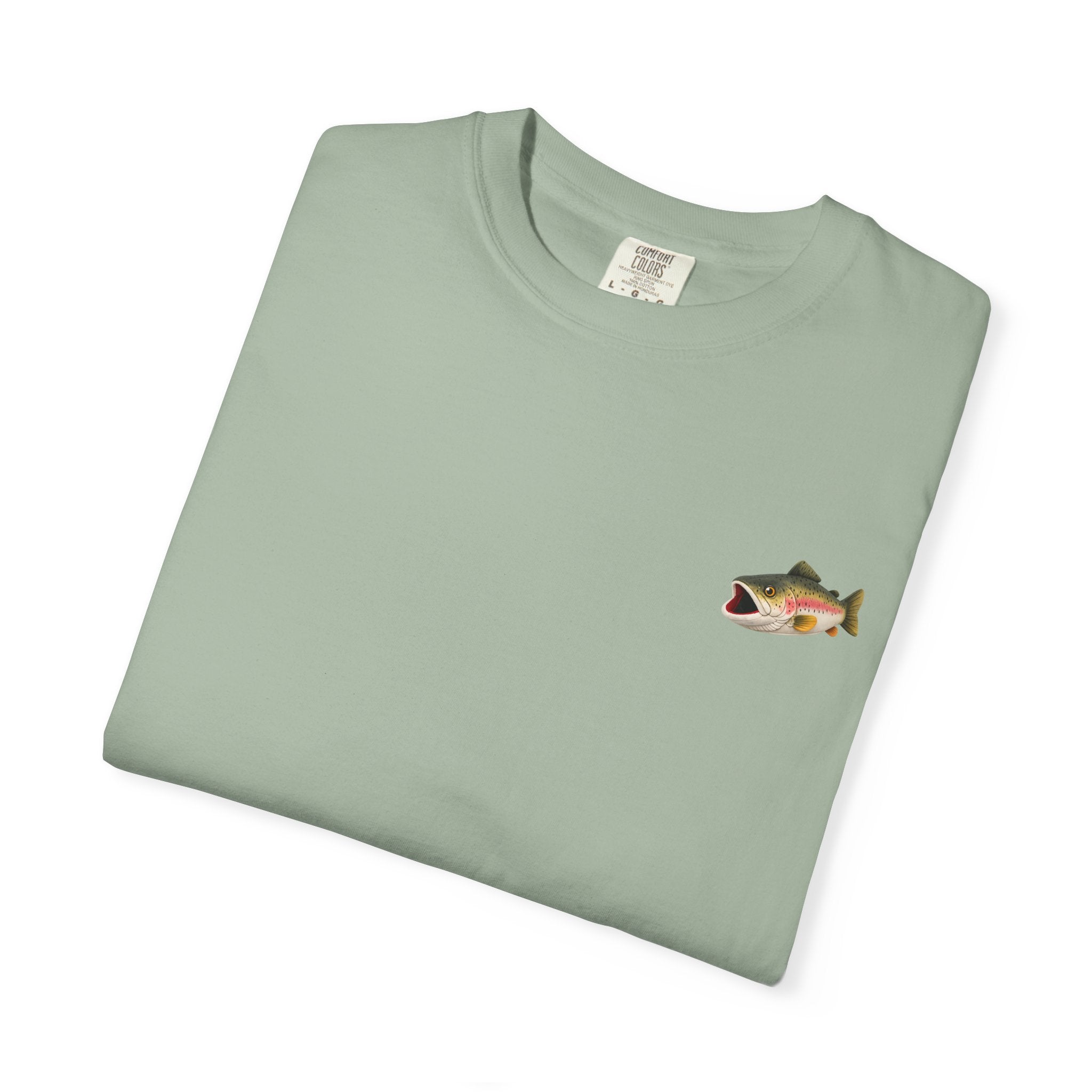 Bass Fish Pocket Tee — Small Embroidered Fishing Graphic T-Shirt