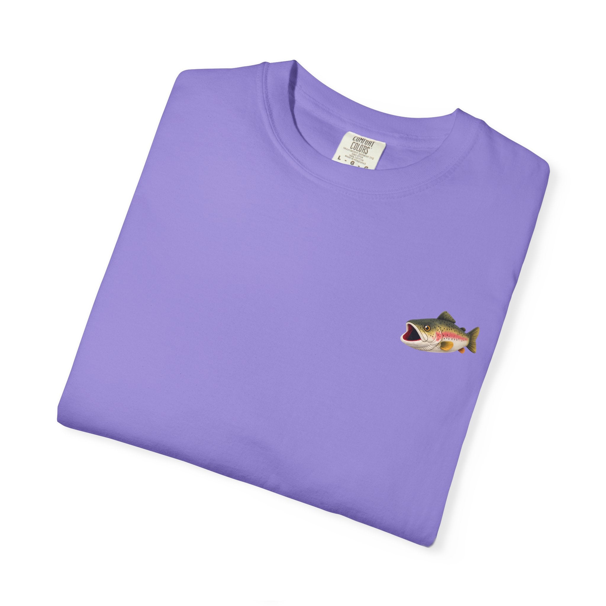 Bass Fish Pocket Tee — Small Embroidered Fishing Graphic T-Shirt