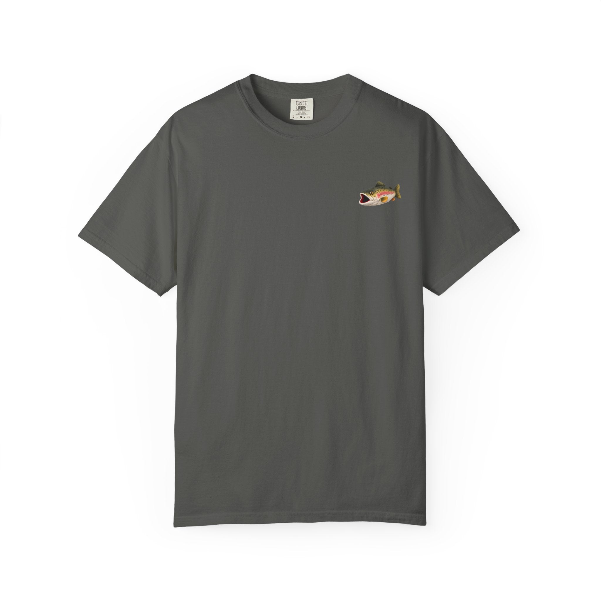 Bass Fish Pocket Tee — Small Embroidered Fishing Graphic T-Shirt
