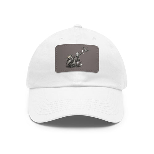 Dad Hat — Vintage Hunter Leather Patch Cap with Birds