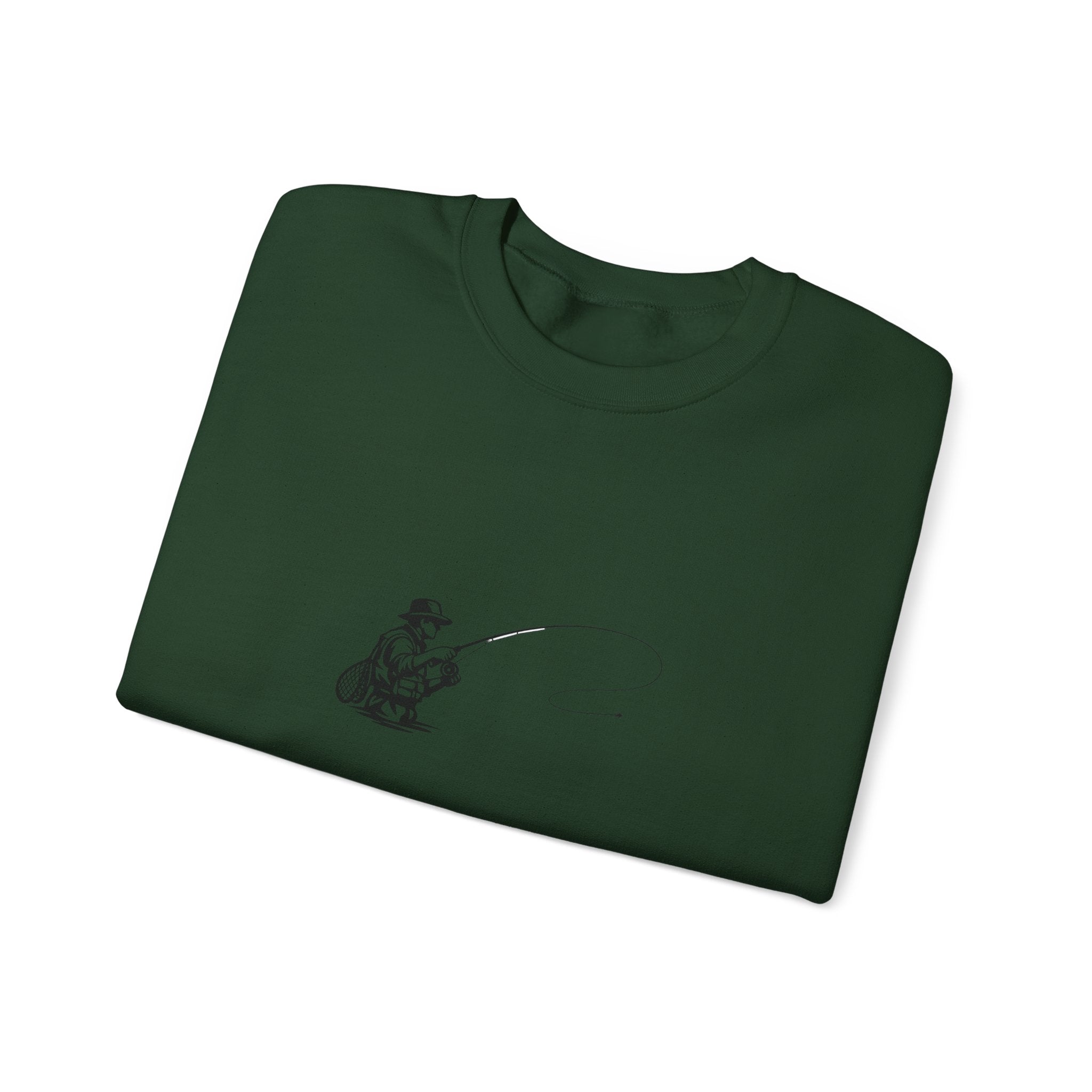 Fishing Crewneck Sweatshirt – Minimal Angler Illustration